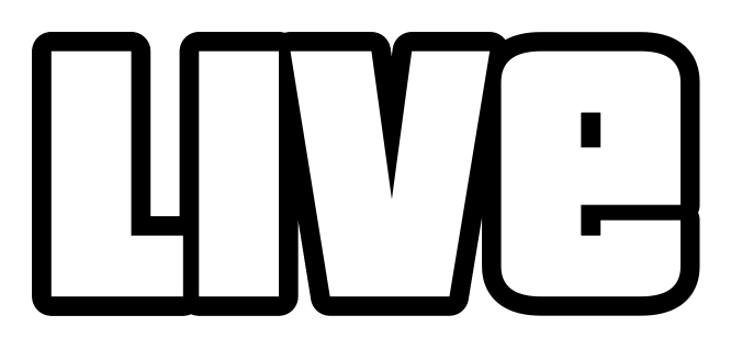live logo czarno białe black white 